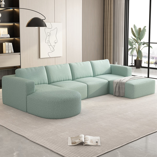 Wildon Home® Modular Sectional Sofa Sleeper Couch with Chaise and
